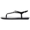 Rhinestone Embellished Toe Post Flat Sandals Black Women 11606410800