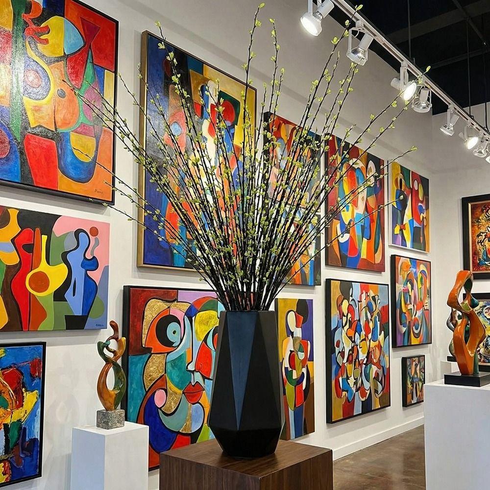 Long Stems Willow Sprout Plants Floating Branch Green Plum Bouquet Willow Plum Branch  Homestay