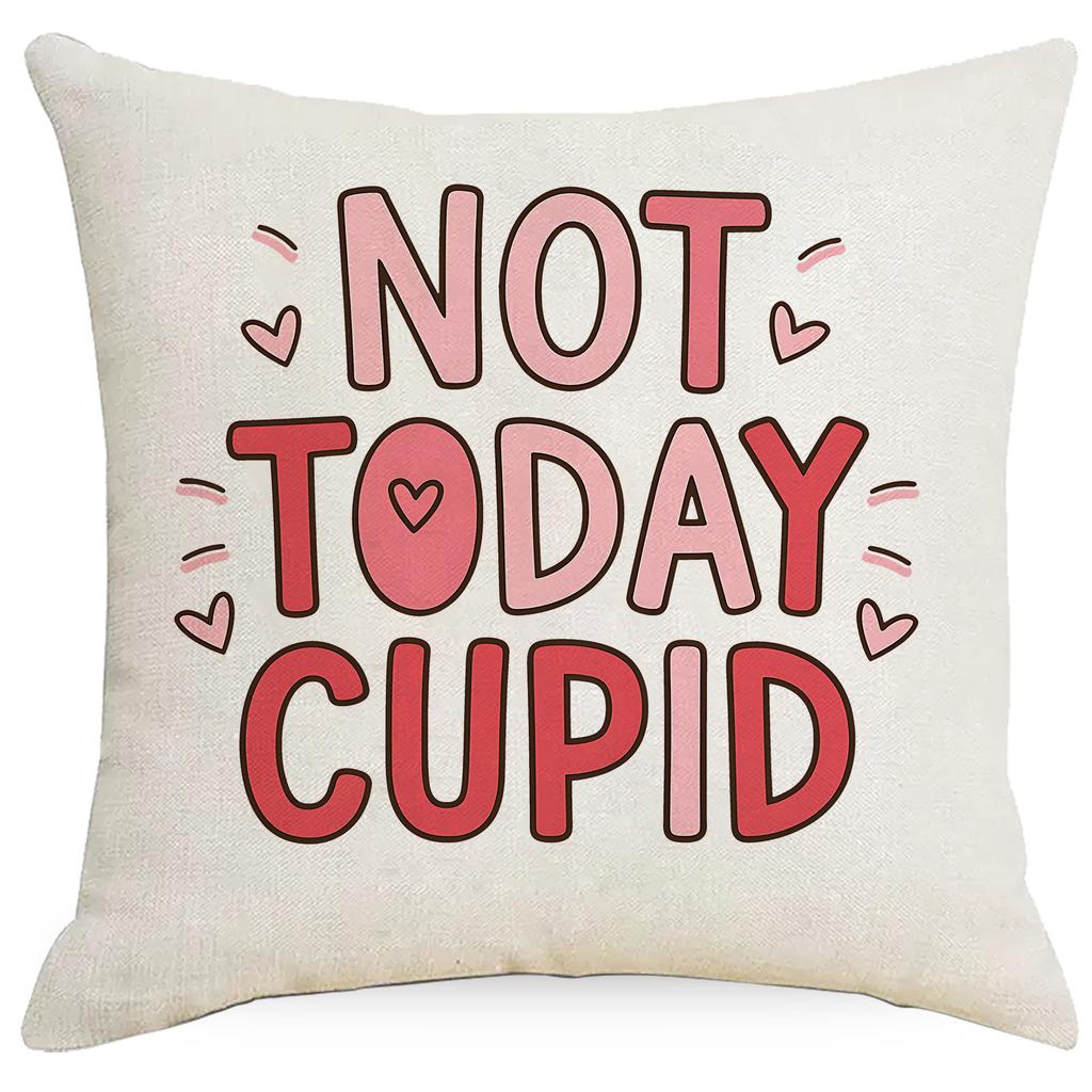 Red Love Letters Valentine's Day Pillowcase Linen Home Sofa Cushion Pillowcase