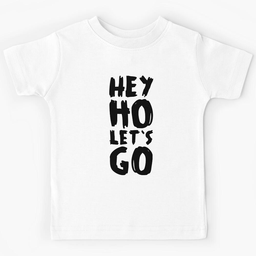 Hey Ho Let s Go – Punk Rock Typography in Black Kids T-Shirt 150