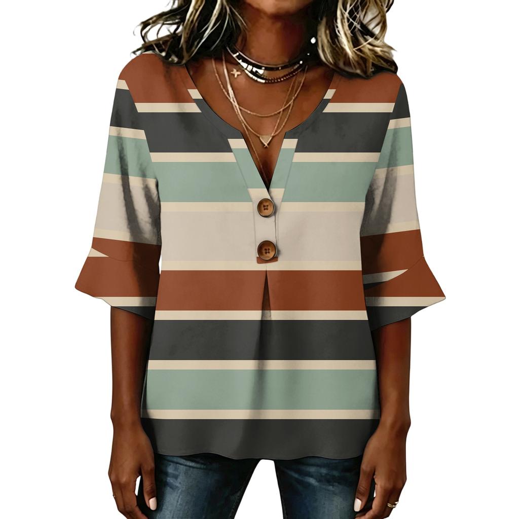 Long Sleeve Shirts for Women Womens Long Sleeve Tops Long Sleeve Tops for Women Womens Long Sleeve T Shirts Casual Striped V Neck Blouse
