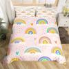 Rainbow Twin Duvet Cover Set For Girl Pink And Yellow Rainbow Star Duvet Cover Cartoon Rainbow For Bedroom Decoration Women Kid