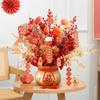 Fa Cai Fruit Simulation Red Fruit Flower Opens Flower Arrangement Moves Into the House Blessing Bucket