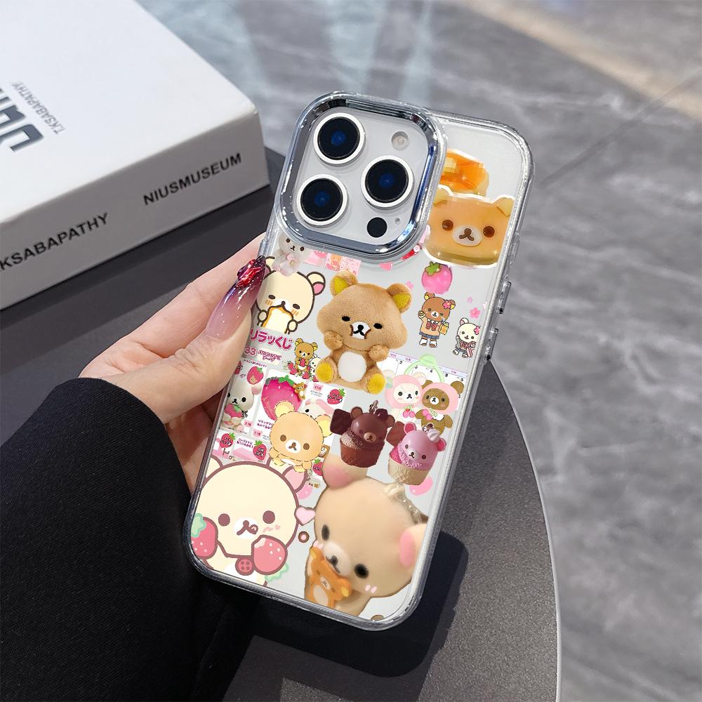 Cartoon Phone Case for Samsung Galaxy S25 S24 S23 S22 S21 S20 Note20 FE Ultra Edge Plus 4G 5G Transparent Soft Cover R-Rilakkuma