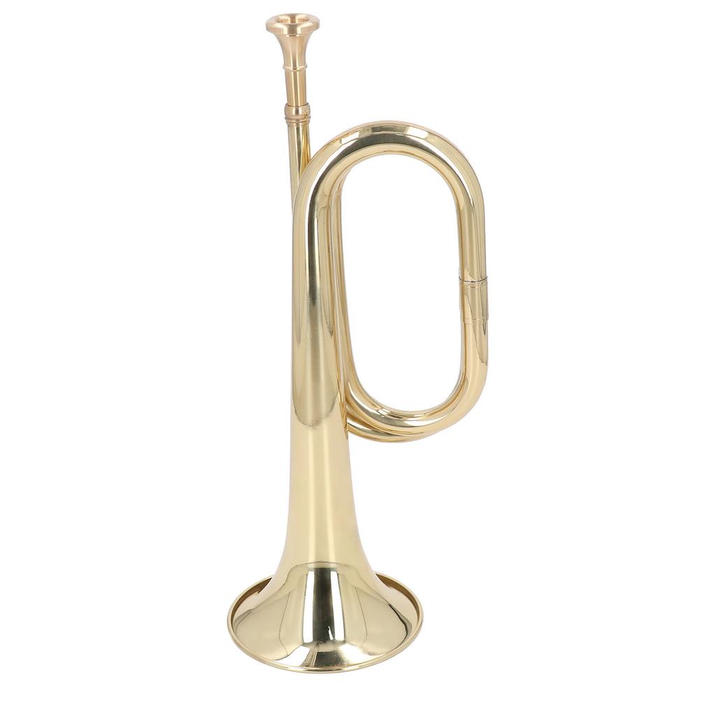 C Key Spanish Bugle Brass Cavalry Trumpet Blowing Pipe Instrument 11cm Diameter 34cm Height Mouthpie