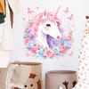 Creative Watercolor Unicorn Self Adhesive Waterproof Oil Proof Wall Sticker for Kitchen Bedroom Home Decor