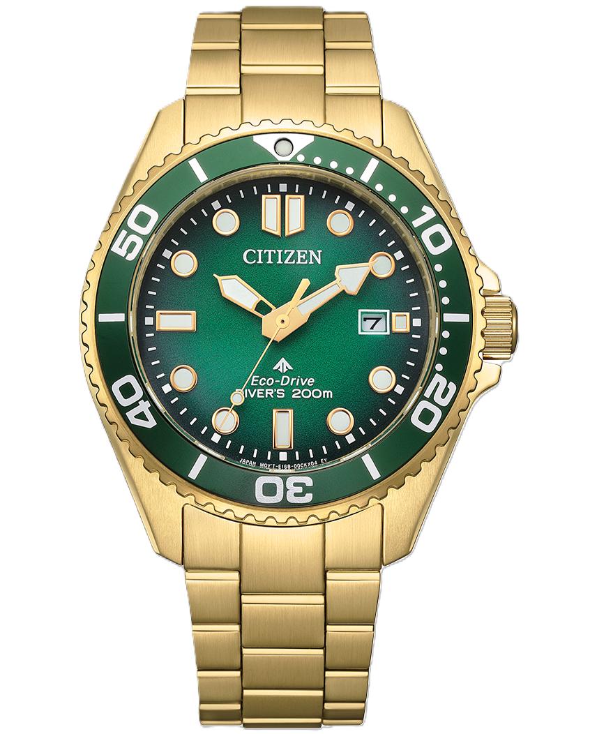 

Мужские часы CITIZEN Eco-Drive 200M из нержавеющей стали BN0262-59W зелёный