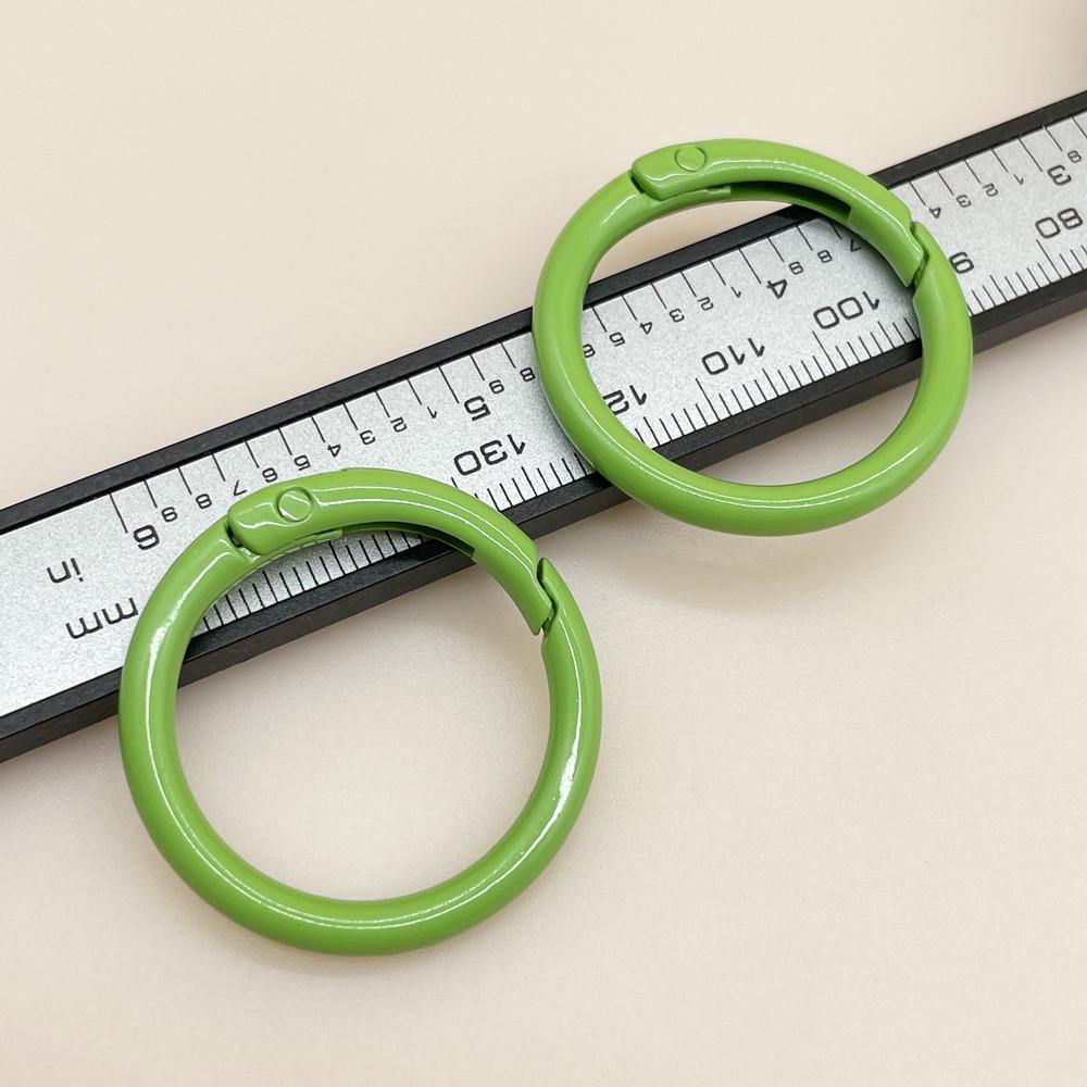 33mm Colorful Coil Spring Snap Buckle Luggage Bag Doll Keychain Ring Ornament