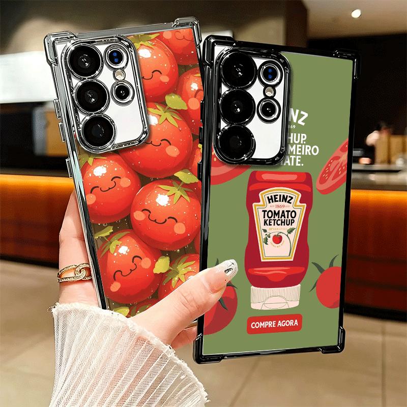 Lamb Heinz Tomato Ketchup Soft Phone Case For Samsung Galaxy S26 Ultra S25 Edge S24 FE S23 Plus S22 S21 + S20 Plating Anti-Fall