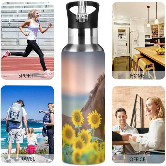 Cute Koala Water Bottle Kids Stainless Steel Vacuum Insulated Water Flask Sandard Mouth Bottle with Wide Handle