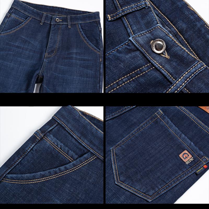 Winter gefütterte und verdickte warme Jeans Herren bequeme hautfreundliche Mode urbane Mode vielseitige Denimhose