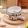 Zhi Shi Cartoon Ceramic Instant Noodle Bowl with Handle
