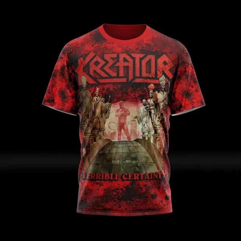 Nové Rocková kapela Kreator Tour 3D Potisk Tričko Pánské Dámské Móda Ležérní Oversized Krátký Rukáv Tričko Trend Street Style Vrcholy