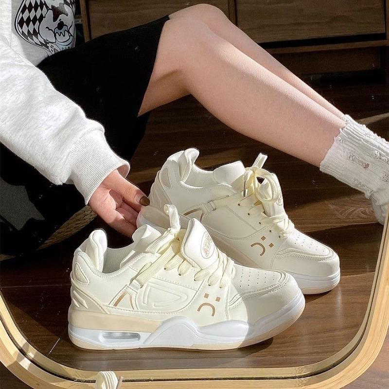 Fashion Womens Fad Retro Platform Bread Shoes Non Slip Comfort Casual Sneakers Breathable Flat Bottomed Vulcanized Shoe Zapatillas Mujer