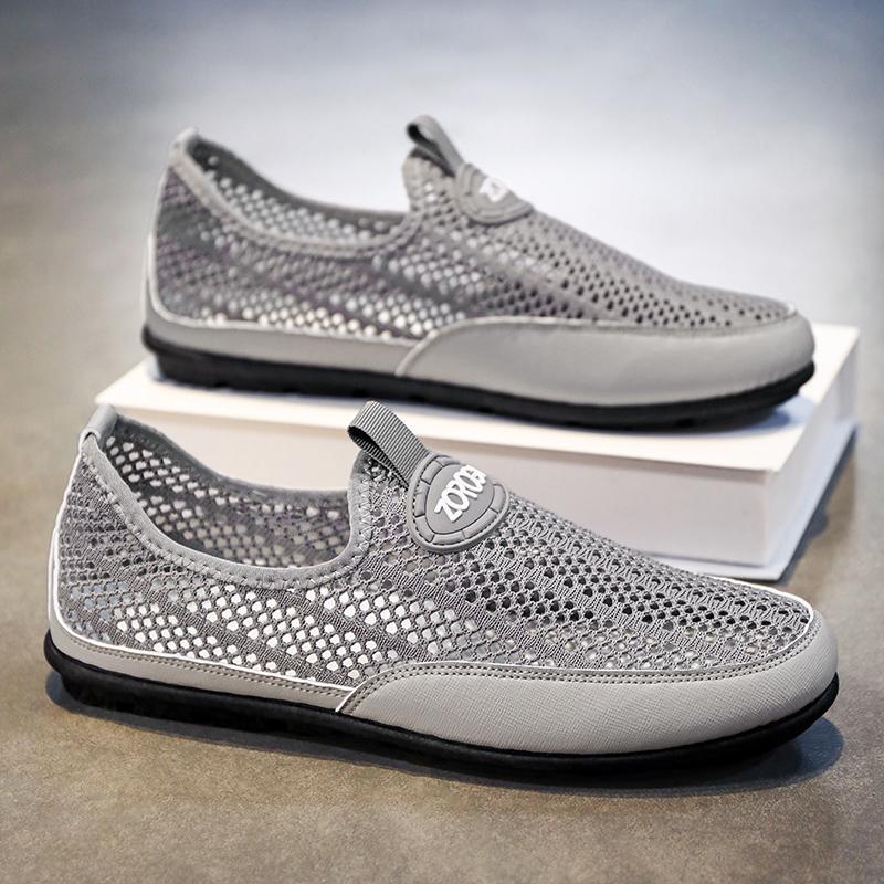 Fashion 2025 Hot Sale Men Loafers Shoes Breathable Slip On Mens Shoes Lightweight Flat Sneakers Men Walking Shoes Outdoor Mesh Footwear