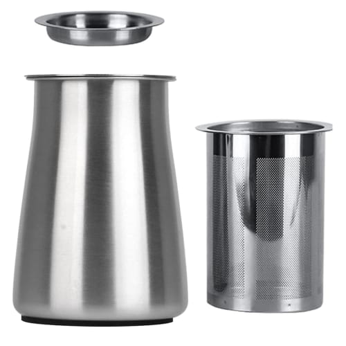Jie Du Stainless Steel Coffee Sifter with Lid for Shaving Cocoa, Chocolate, and Pepper, A-Silver