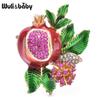 Pomegranate Brooch Pins For Women Men Rhinestone Enamel Fruits Flower Party Office Corsage Gifts