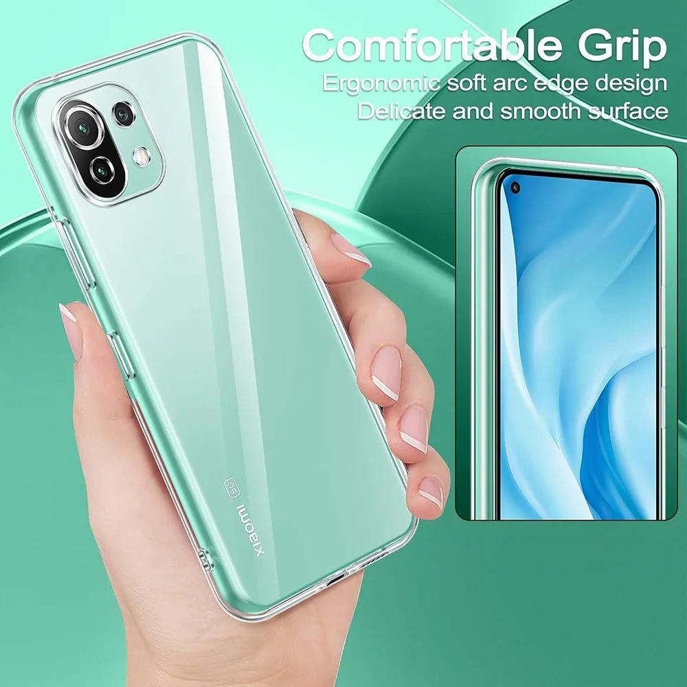 Original Ultra Thin Clear Silicone Soft TPU Case For xiaomi mi 11 11 Lite Cover Simple Soft TPU Clear Transparent Phone Case