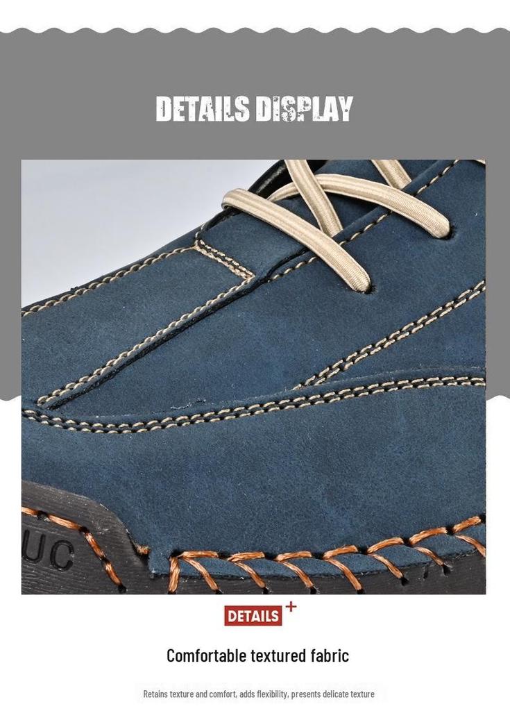 Men's Mid-Calf Leather Martin Boots - Autumn/Winter, Large Size, Handmade Casual Work Boots