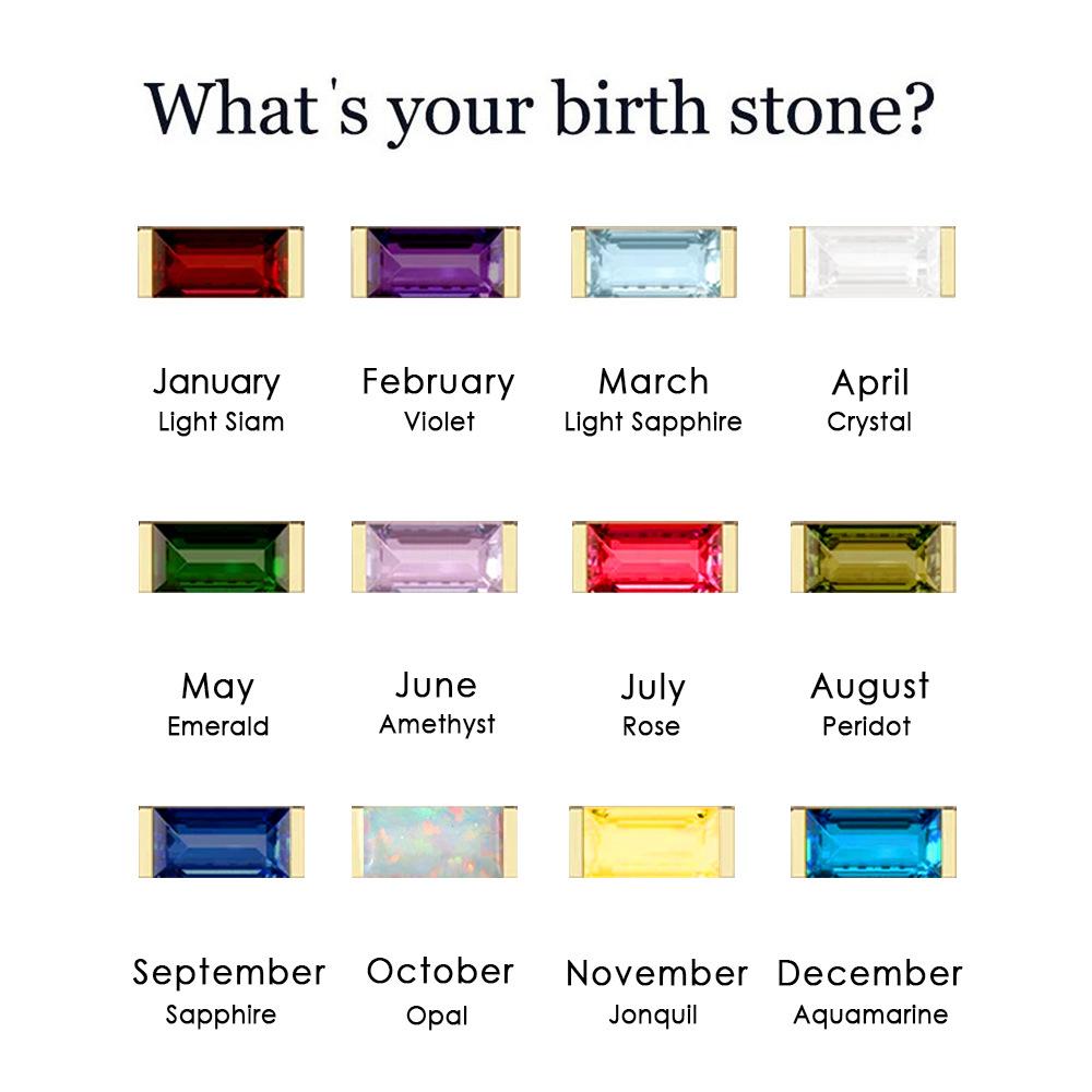 Vintage 12 Birthstone Waterproof Square Pendant Bracelet Gold Plated Stainless Steel Color Fashion Chain Link Jewelry