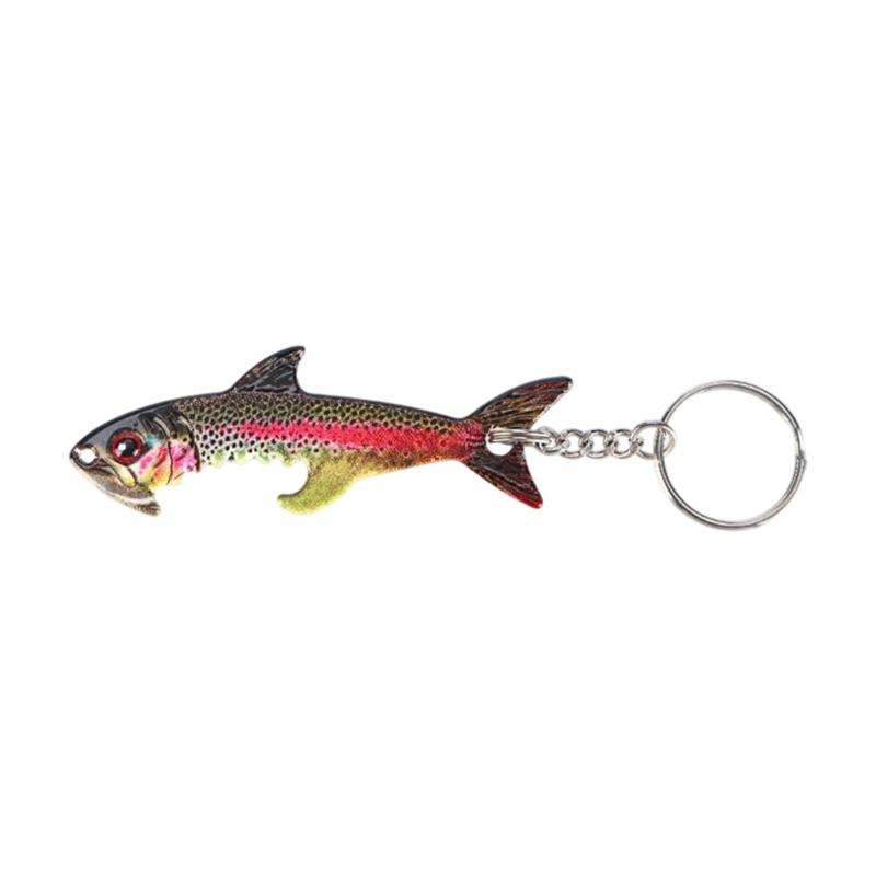 Zinc Alloy Fish Shape Bottle Opener Unique Shape Portable Keychain Pendant for Outdoor Travel Decors and Fishing Gift