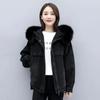 Damen Herbst Winter Verdickende Plüsch Warme Jeansjacke Schwarz Cowboy Übermantel Weiblich Locker Jeans