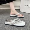 Fashion New Summer 2025 Rhinestone Thick-soled Flip-flops for Women, Fashionable Flip-flops with Toe Clippers for Summer Wear