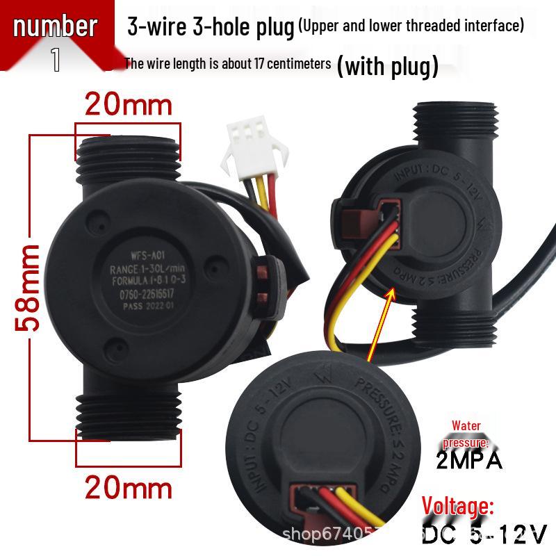 Wall-Mounted Natural Gas Water Heater Inlet Valve Flow Sensor