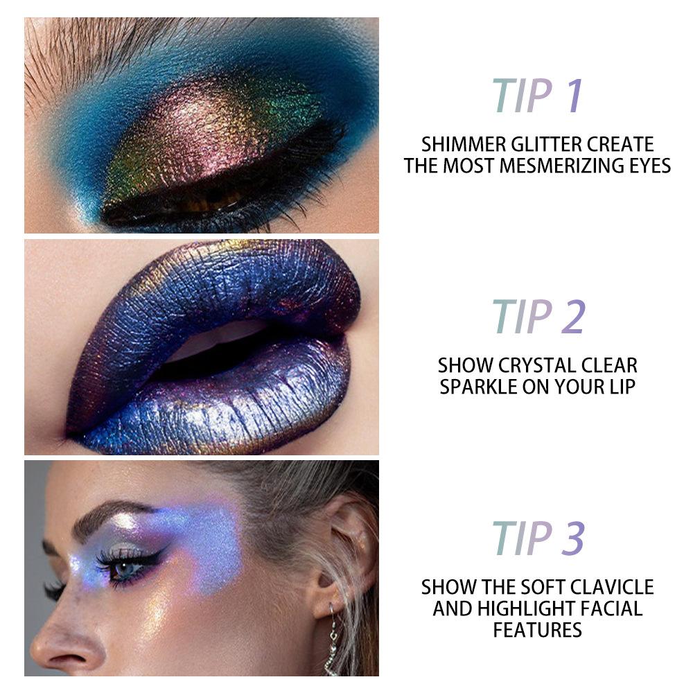 Multi Chrome Liquid Eyeshadow Chameleon Shift Shimmer Glitter Eye Shadow High Pigment Waterproof Long Lasting Eye Makeup Cosmetic