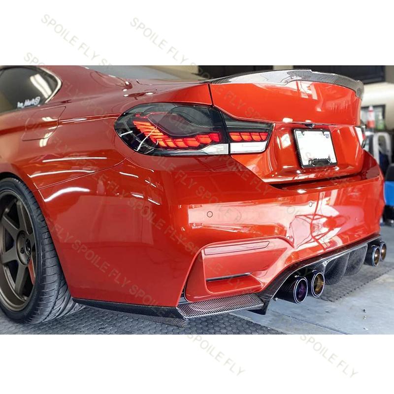 For BMW 4 Series F32 F33 M4 Style 2013-2016 High Quality ABS Car Rear Bumper Lip Spoiler Body Kit Glossy Black Carbon Fiber Look