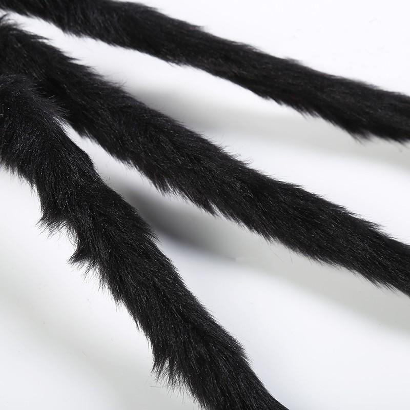 Halloween Plush Spider Decorations With Fake Spiderwebs Haunted House Pranks Party Props Home Outdoor Festive Setup