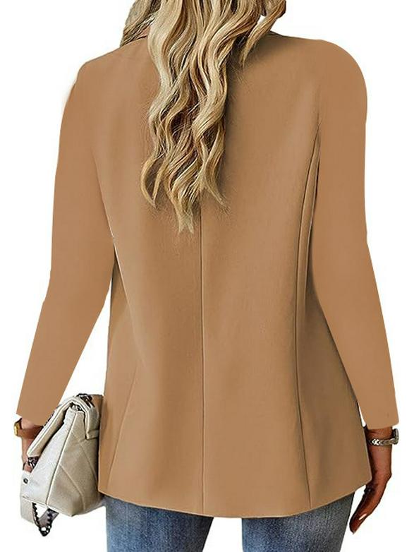 2025 Autumn Long-Sleeve Women's Solid Color Cardigan Suit Jacket