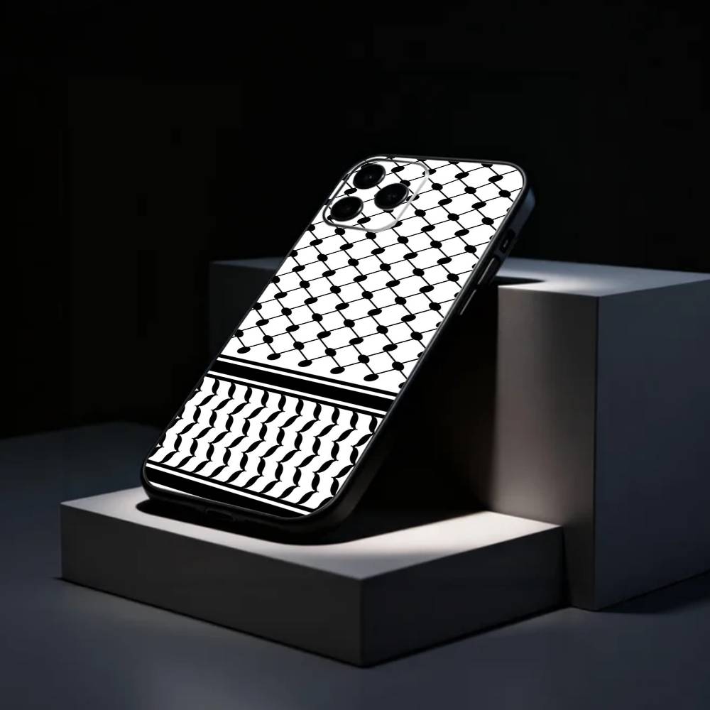 Hattah Keffiyeh motif Palestine Coque de téléphone Silicone Souple Pour IPhone 17 16 15 14 13 12 11 X XR Plus Pro Max Plus