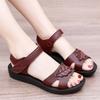 Sandals women's summer 2025 new versatile soft-soled fashion casual beach shoes Velcro soft leather flat-soled women's sandals