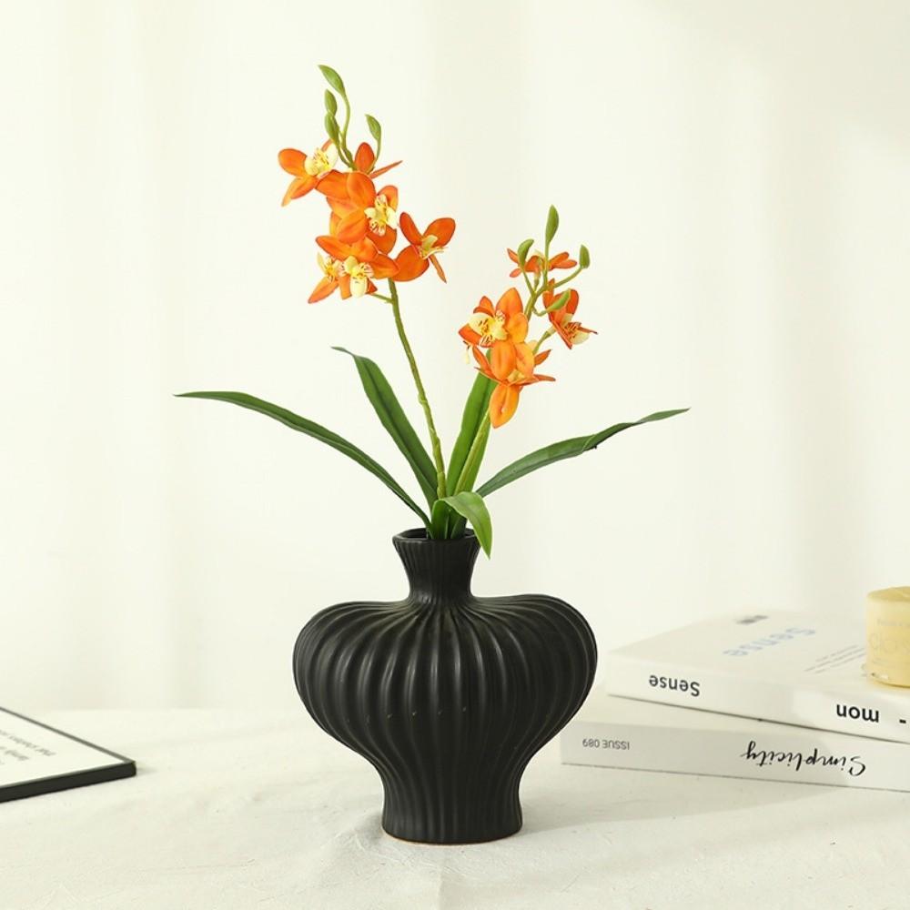 New 2 Fork Artificial Orchid Flower Pink Floral Display Artificial Faux Plants Simulation Fake Silk Flower Home Decor