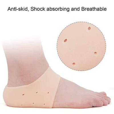 Bindex Silicone Heel Cups for Dry Cracked Heels, Breathable Heel Pads and Ankle Protectors for Heel Pain Relief, Thick Heel Support, Heel Cushion