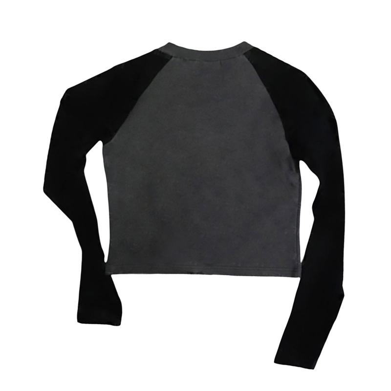 Europäisches und amerikanisches Sternmuster für Frühling und Herbst, Hot-Diamond-Langarm-T-Shirt, Slim Fit, personalisiertes kurzes Oberteil für Damen