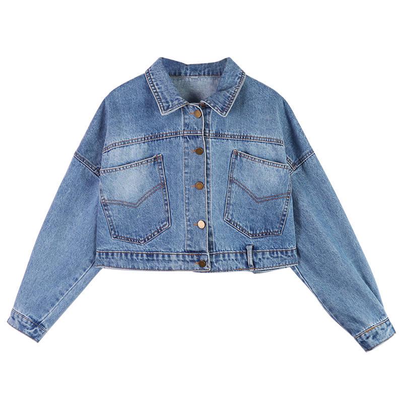 

Женская короткая джинсовая куртка, женская модная верхняя одежда Boyfrieds, осень 2019, уличная одежда, джинсовые пальто M