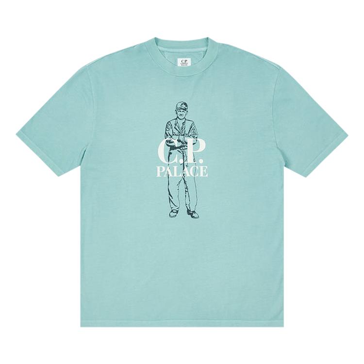 Palace X C.P. Company Logo T-Shirt Blue Unisex Tops P23CPES003