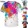 Camiseta Estampada en 3D Graffiti Verano Nuevo Moda Hombre Salpicadura de Tinta Nuevo Top de Manga Corta Camiseta Cool Streetwear Camisetas Holgadas
