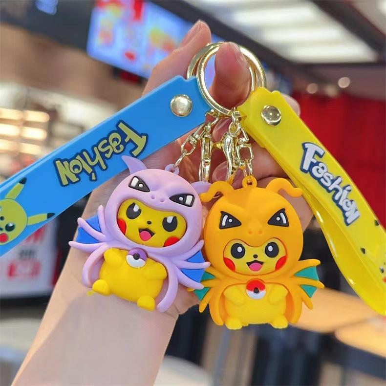 Creative Drag Pikachu Cartoon Keychain Pendant Cute Doll Bag Pendant Gift Toy