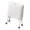 Trash Can with Wheels Brake System Wastebasket for Office Bathroom Home White