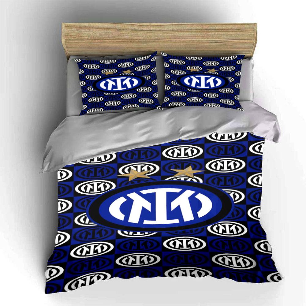 Motivo logo Inter Milan. Set lenzuola Set copripiumino Copripiumini Federe(1 * Copripiumino 2 * Federe senza imbottitura per piumino)