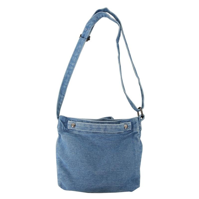 VIA ROMA Studenten Schoudertas, Casual Crossbody Tas, Koreaanse Versie Canvas Tas, Retro Handtas lichtblauwe kleur