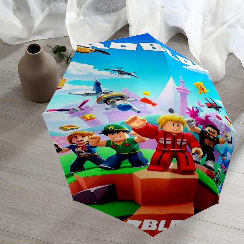 Roblox Theme Automatic Umbrella, Lightweight & Portable, 8 Rib, Perfect for Outdoor Travel, Birthdays, Christmas, Gifts.