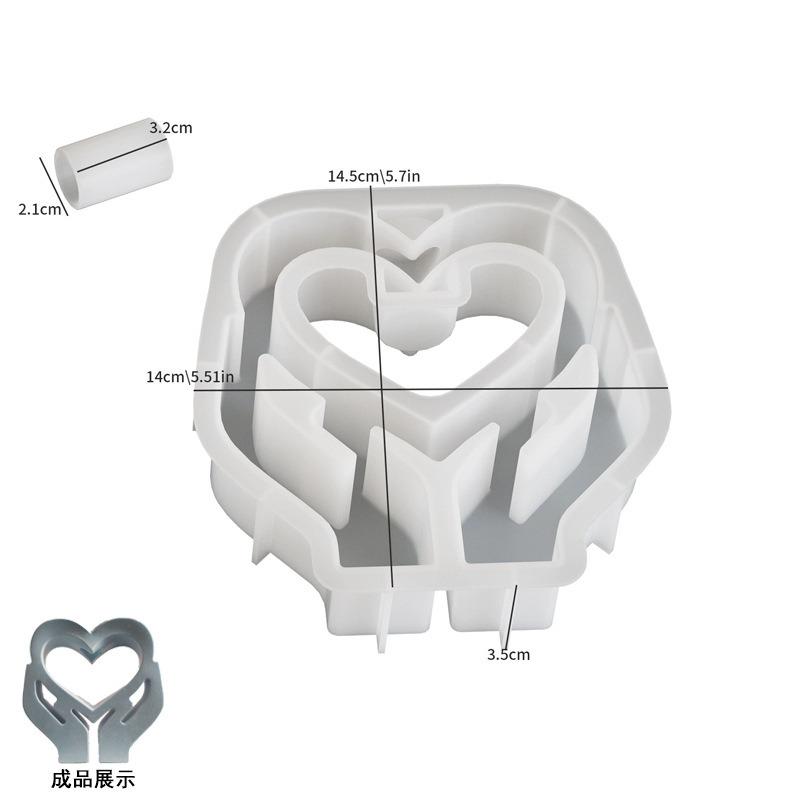 2026 Latest Models Love Hydroponic Vase Silicone Mold Test Tube Hand Holding Flower Pot for Home Decor Florist Plaster Molds