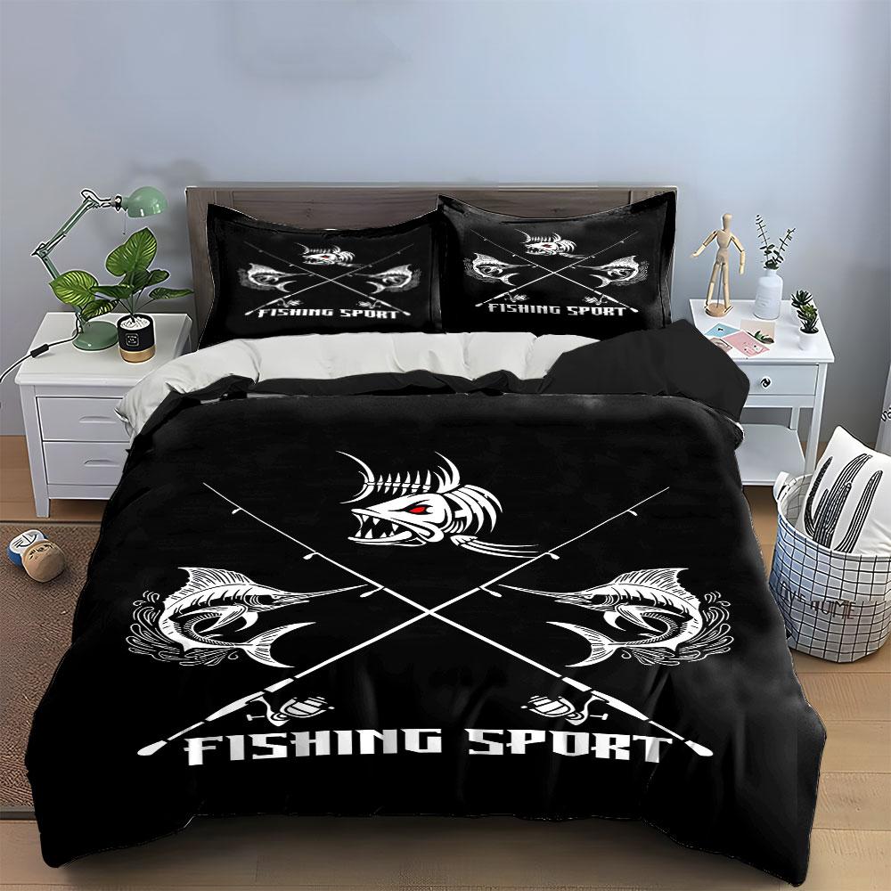 Fishing Sport Bedding Set Bedding Duvet Cover Set Duvet Cover Pillowcases (1 * Duvet Cover 2 * Pillowcases, without duvet insert)