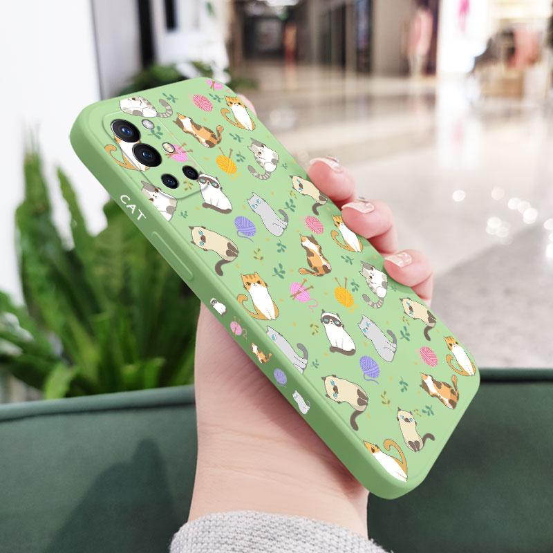 

Simple Cat Pattern Phone Case For Oneplus 12 12R 11 11R 10 10T 10R 9R 9RT 9 8T 8 7 7T Pro 5G Liquid Silicone Cover OnePlus 7T Pro