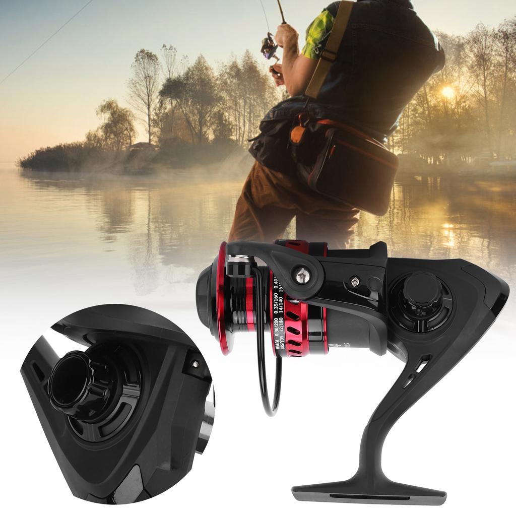 Portable Metal Sea Rod Spinning Fishing Line Reel Rocking Raft Fishing AccessoryLS5000 red black