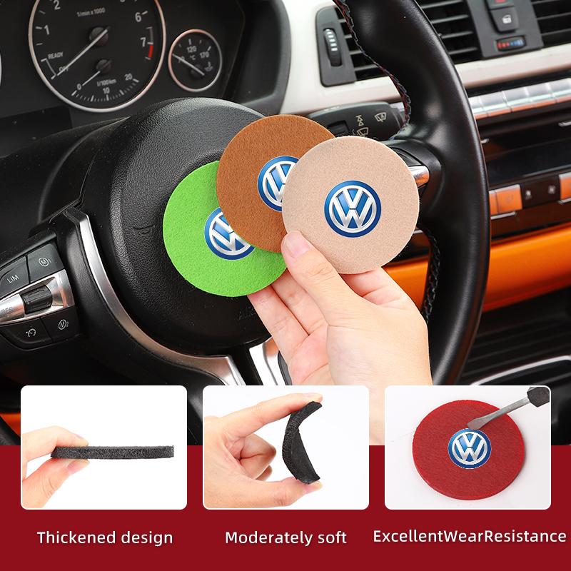 DOG1 2PCS Car Felt Material Coasters Water Cup Holder Mat Trimmmable For VW Scirocco Jetta Beetle B5 Passat Polo Tiguan Sharan Touran